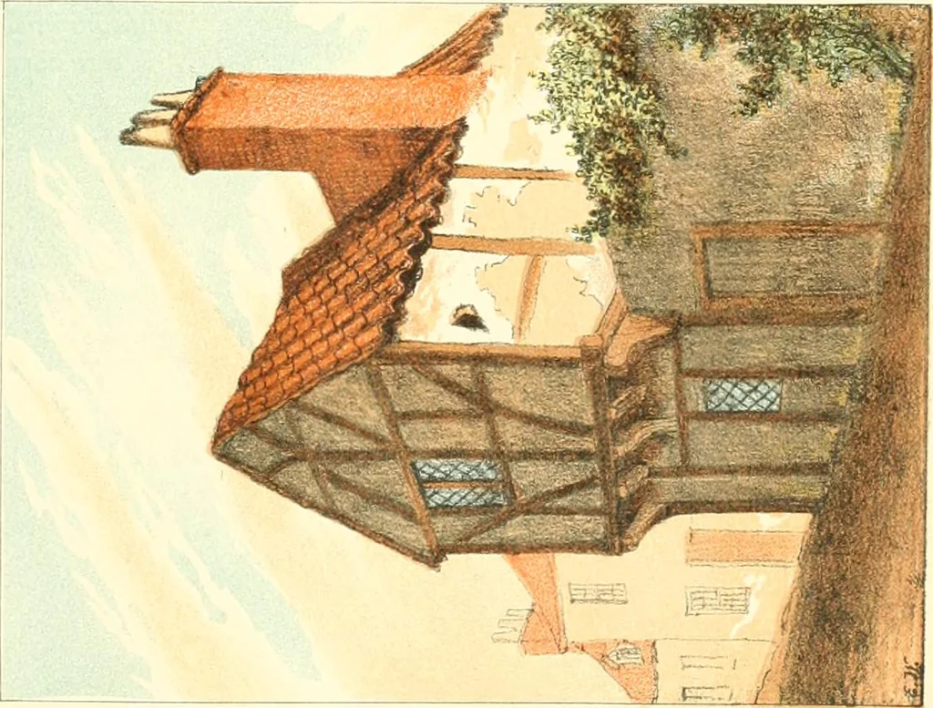 An illustration from Homes of our forefathers in Boston. Old England and Boston, New England, 1889, leaf 59