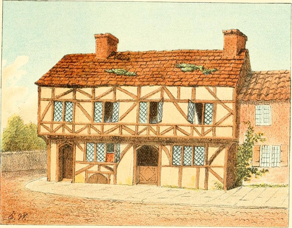 An illustration from Homes of our forefathers in Boston. Old England and Boston, New England, 1889, leaf 63