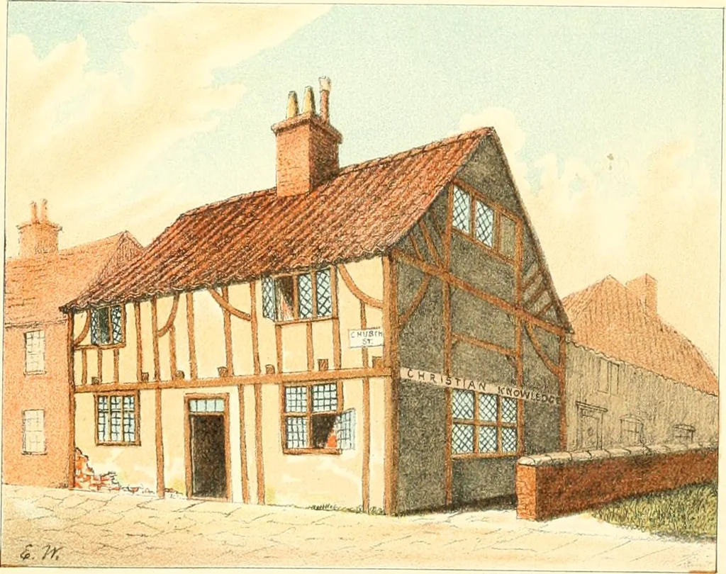 An illustration from Homes of our forefathers in Boston. Old England and Boston, New England, 1889, leaf 63