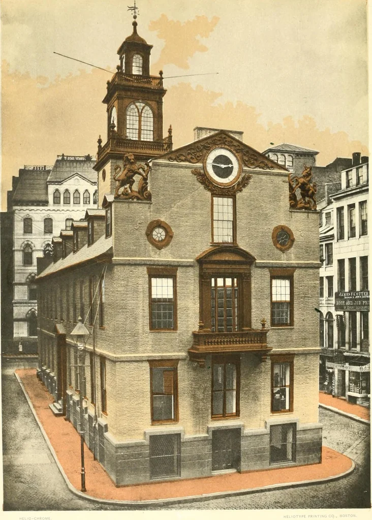 An illustration from Homes of our forefathers in Boston. Old England and Boston, New England, 1889, leaf 82
