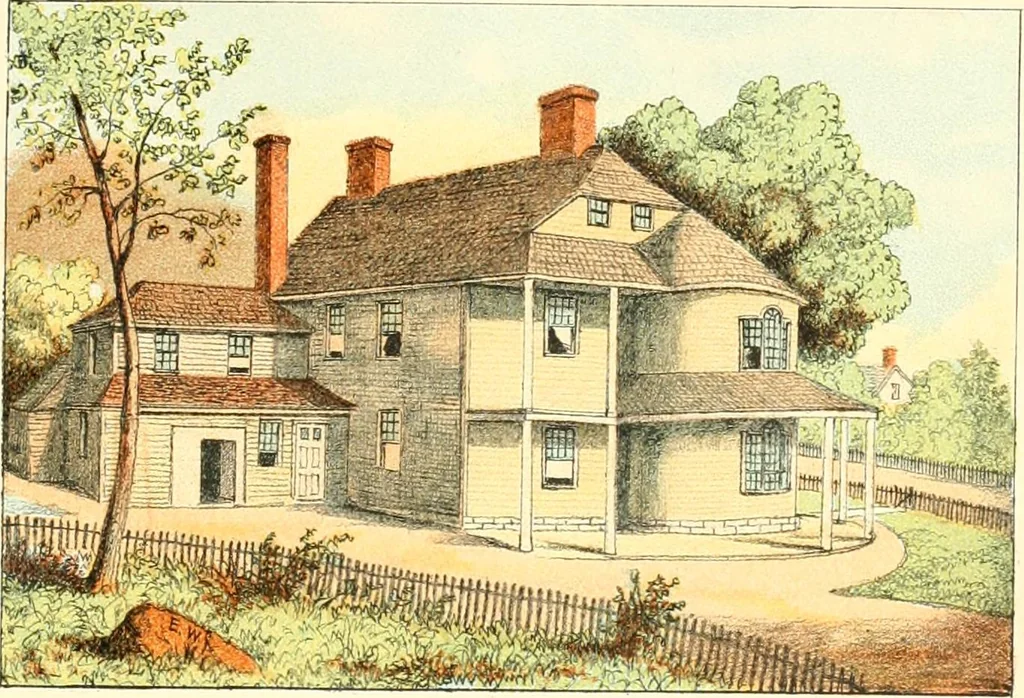 An illustration from Homes of our forefathers in Boston. Old England and Boston, New England, 1889, leaf 95