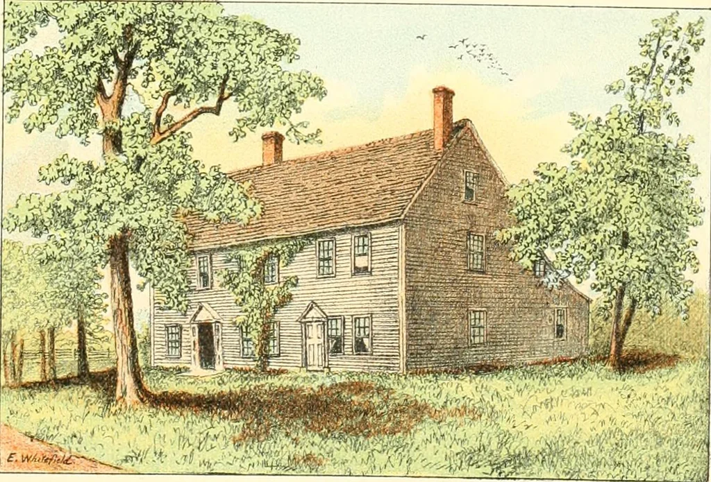 An illustration from Homes of our forefathers in Boston. Old England and Boston, New England, 1889, leaf 95