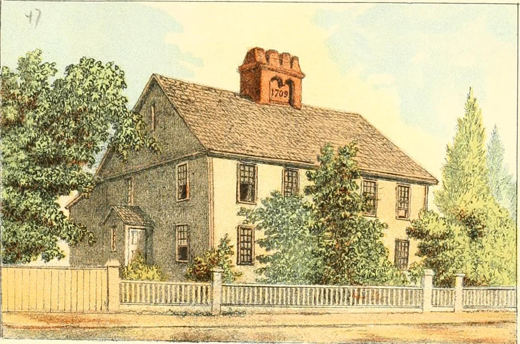 An illustration from Homes of our forefathers in Boston. Old England and Boston, New England, 1889, leaf 99