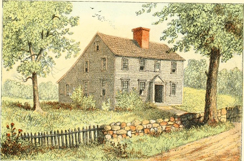 An illustration from Homes of our forefathers in Boston. Old England and Boston, New England, 1889, leaf 99