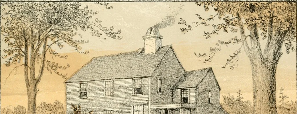 An illustration from The homes of our forefathers. Being a selection of the oldest and most interesting buildings, historical houses, and noted places in Massachusetts. From original drawings made on the spot by Edwin Whitefield, 1880, leaf 18