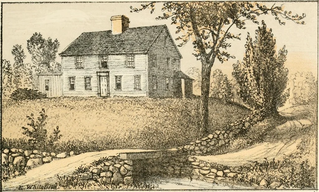 An illustration from The homes of our forefathers. Being a selection of the oldest and most interesting buildings, historical houses, and noted places in Massachusetts. From original drawings made on the spot by Edwin Whitefield, 1880, leaf 38