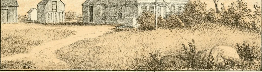 An illustration from The homes of our forefathers. Being a selection of the oldest and most interesting buildings, historical houses, and noted places in Massachusetts. From original drawings made on the spot by Edwin Whitefield, 1880, leaf 76