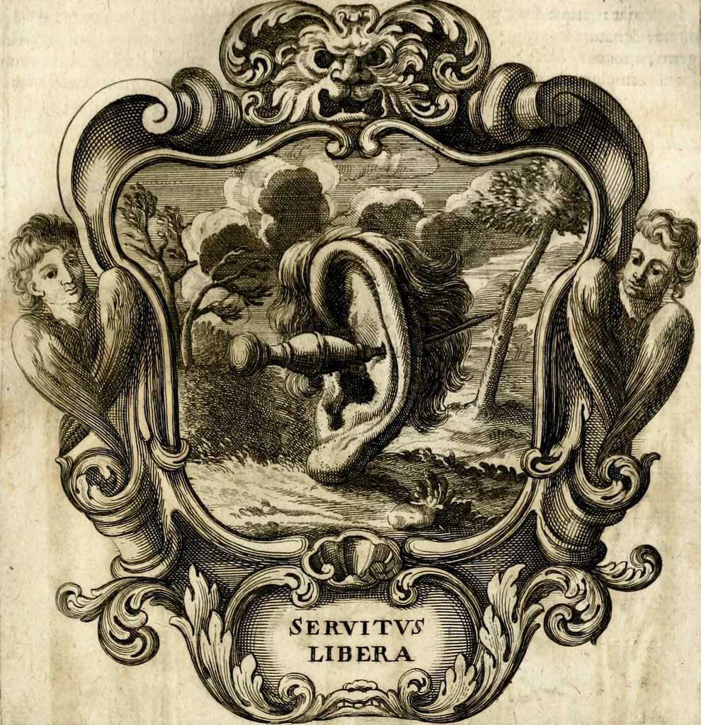An illustration from Homo et ejus partes figuratus & symbolicus, anatomicus, rationalis, moralis, mysticus, politicus, & legalis : collectus et explicatus cum figuris, symbolis, anatomiis, factis, emblematicus, moralibus, mysticis, proverbiis, hieroglyphicis, prodigiis, simulacris, statuis, historiis, ritibus, observationibus, moribus, numismatibus, dedicationibus, signaturis, significationibus literarum, epithetis, fabulis, miris, physiognomicis, & somniis ; reflexionibus et declarationibus tam ex sacris quàm profanis auctoribus desumptis, 1695, leaf 138