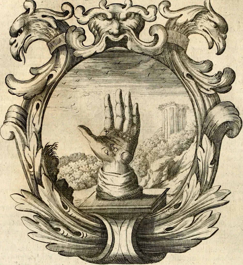 An illustration from Homo et ejus partes figuratus & symbolicus, anatomicus, rationalis, moralis, mysticus, politicus, & legalis : collectus et explicatus cum figuris, symbolis, anatomiis, factis, emblematicus, moralibus, mysticis, proverbiis, hieroglyphicis, prodigiis, simulacris, statuis, historiis, ritibus, observationibus, moribus, numismatibus, dedicationibus, signaturis, significationibus literarum, epithetis, fabulis, miris, physiognomicis, & somniis ; reflexionibus et declarationibus tam ex sacris quàm profanis auctoribus desumptis, 1695, leaf 269