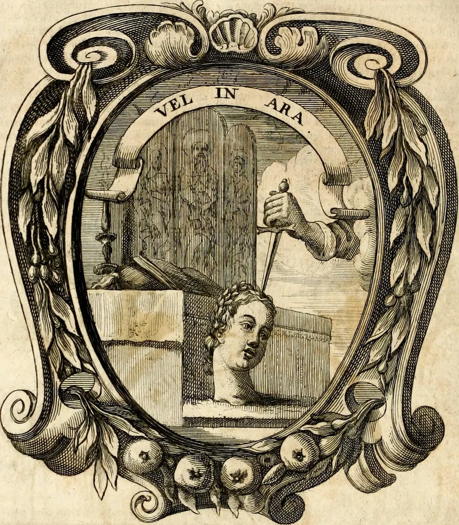 An illustration from Homo et ejus partes figuratus & symbolicus, anatomicus, rationalis, moralis, mysticus, politicus, & legalis : collectus et explicatus cum figuris, symbolis, anatomiis, factis, emblematicus, moralibus, mysticis, proverbiis, hieroglyphicis, prodigiis, simulacris, statuis, historiis, ritibus, observationibus, moribus, numismatibus, dedicationibus, signaturis, significationibus literarum, epithetis, fabulis, miris, physiognomicis, & somniis ; reflexionibus et declarationibus tam ex sacris quàm profanis auctoribus desumptis, 1695, leaf 65