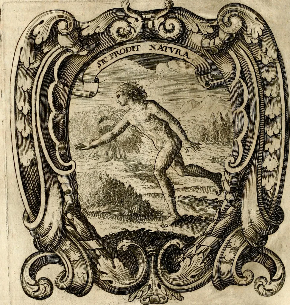An illustration from Homo et ejus partes figuratus & symbolicus, anatomicus, rationalis, moralis, mysticus, politicus, & legalis : collectus et explicatus cum figuris, symbolis, anatomiis, factis, emblematicus, moralibus, mysticis, proverbiis, hieroglyphicis, prodigiis, simulacris, statuis, historiis, ritibus, observationibus, moribus, numismatibus, dedicationibus, signaturis, significationibus literarum, epithetis, fabulis, miris, physiognomicis, & somniis ; reflexionibus et declarationibus tam ex sacris quàm profanis auctoribus desumptis, 1695, leaf 85