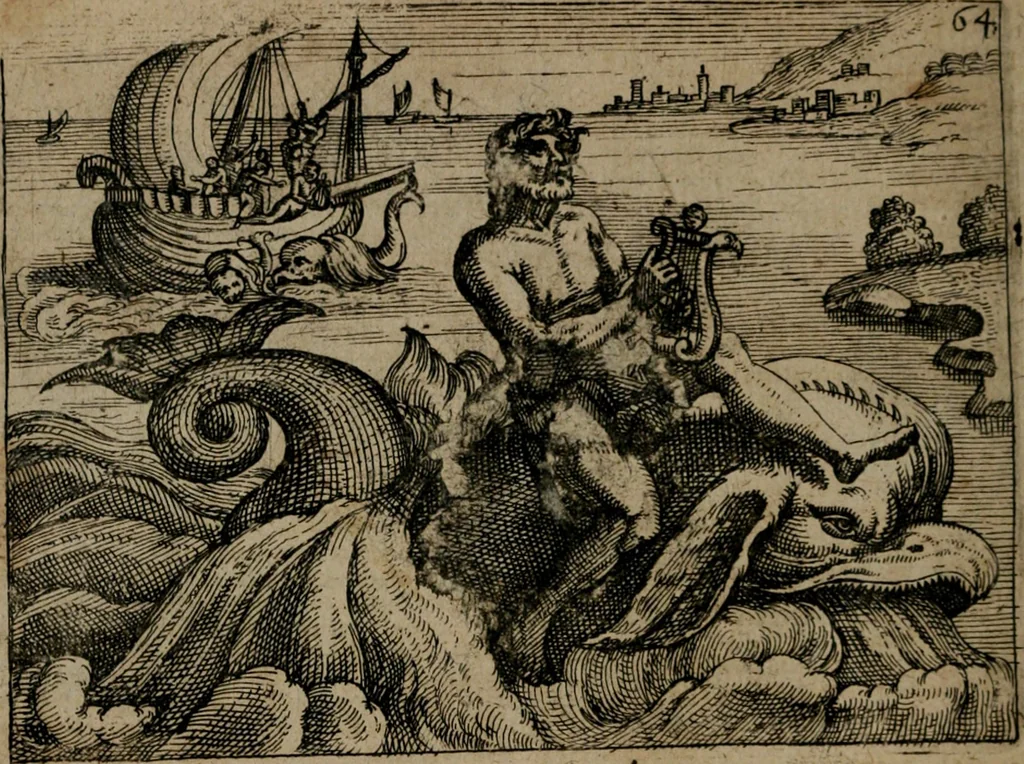 An illustration from Homo microcosmus, hoc est: parvus mundus, macrocosmo, id est: magno mundo, in variis æri incisis figuris totq; carminibus Latinis, per selectiores veterum poëtarum fabulas, nec non elegantiores quasdam historias, emblematice expositus; cujus hæc editio tertia. In qua Latina ista carmina puris rhythmis, Germanicis sunt donata ... Opus, non solùm ad studiosæ juventutis, sed etiam pictorum, sculptorum ... usum et delectationem adornatum, 1670, leaf 141