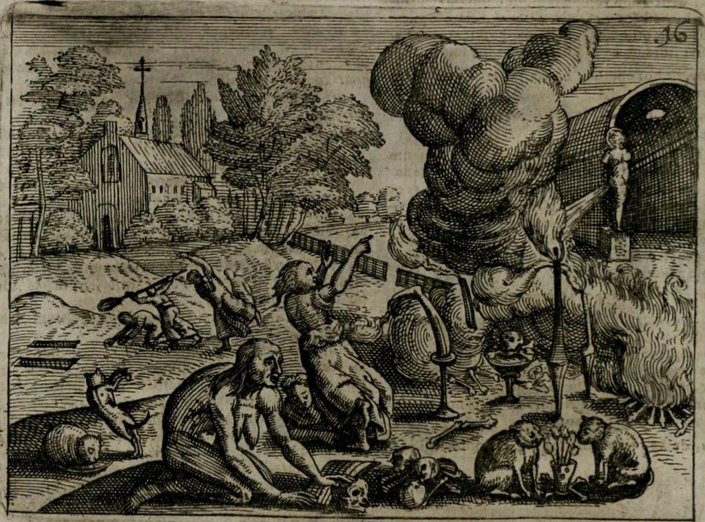An illustration from Homo microcosmus, hoc est: parvus mundus, macrocosmo, id est: magno mundo, in variis æri incisis figuris totq; carminibus Latinis, per selectiores veterum poëtarum fabulas, nec non elegantiores quasdam historias, emblematice expositus; cujus hæc editio tertia. In qua Latina ista carmina puris rhythmis, Germanicis sunt donata ... Opus, non solùm ad studiosæ juventutis, sed etiam pictorum, sculptorum ... usum et delectationem adornatum, 1670, leaf 47