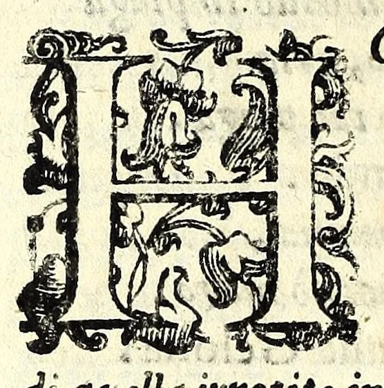 An illustration from Honesta schiava : comedia, 1601, leaf 38