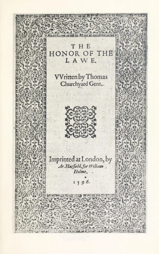 An illustration from The honor of the lawe, 1596, leaf 5