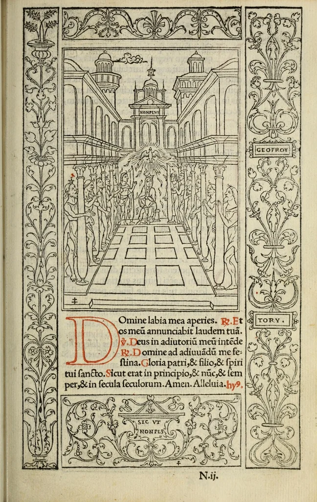 An illustration from Horae in laudem beatiss. semper virginis Mariae, secundum consuetudinem curiae Romanae, vbi orthographia, puncta, & accentus suis locis habentur, 1525, leaf 201
