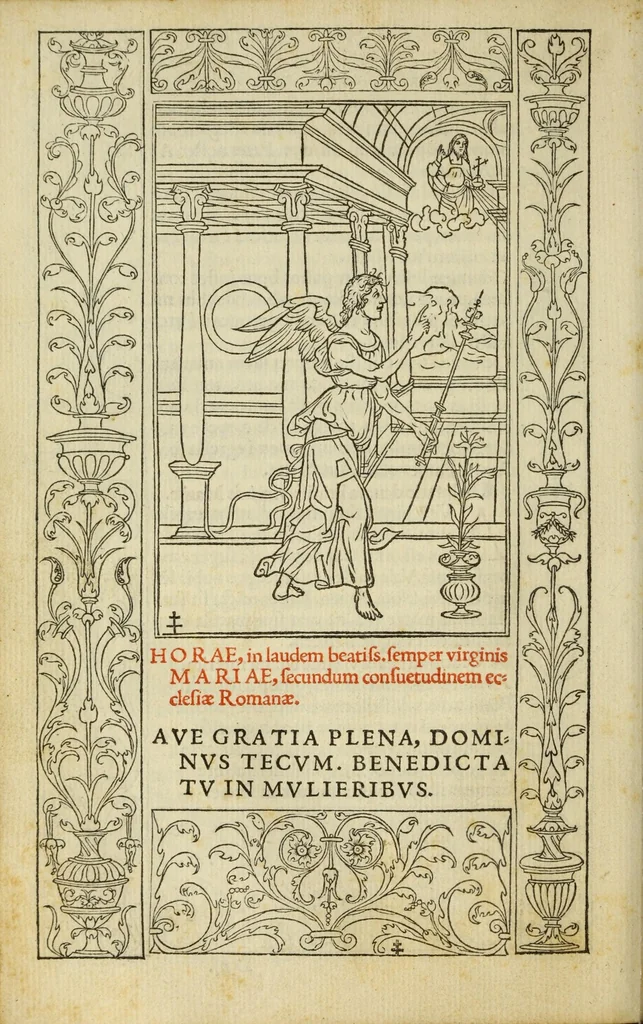 An illustration from Horae in laudem beatiss. semper virginis Mariae, secundum consuetudinem curiae Romanae, vbi orthographia, puncta, & accentus suis locis habentur, 1525, leaf 60