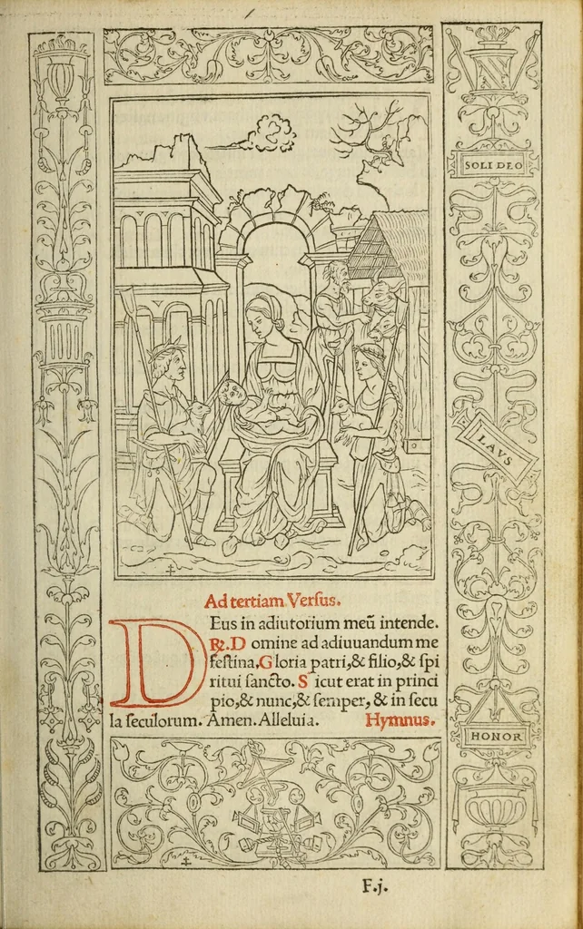 An illustration from Horae in laudem beatiss. semper virginis Mariae, secundum consuetudinem curiae Romanae, vbi orthographia, puncta, & accentus suis locis habentur, 1525, leaf 87