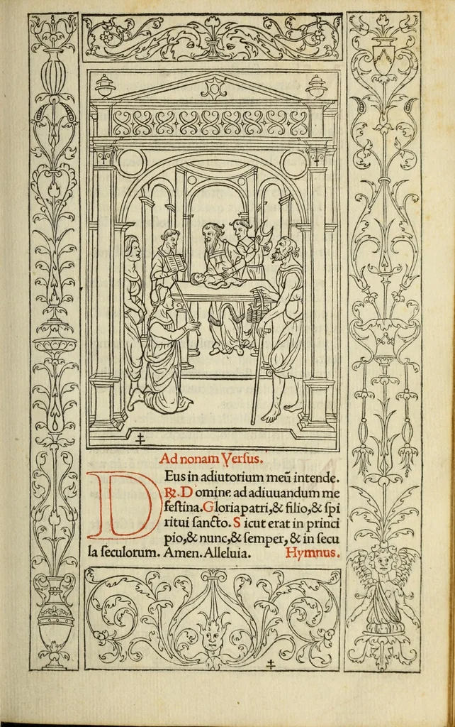An illustration from Horae in laudem beatiss. semper virginis Mariae, secundum consuetudinem curiae Romanae, vbi orthographia, puncta, & accentus suis locis habentur, 1525, leaf 95