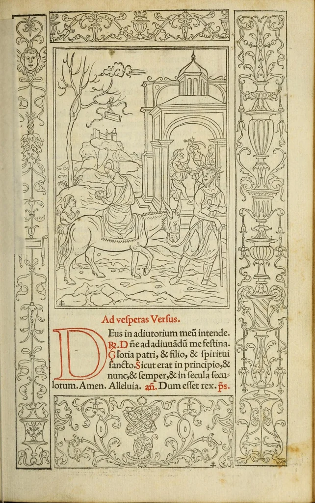An illustration from Horae in laudem beatiss. semper virginis Mariae, secundum consuetudinem curiae Romanae, vbi orthographia, puncta, & accentus suis locis habentur, 1525, leaf 99