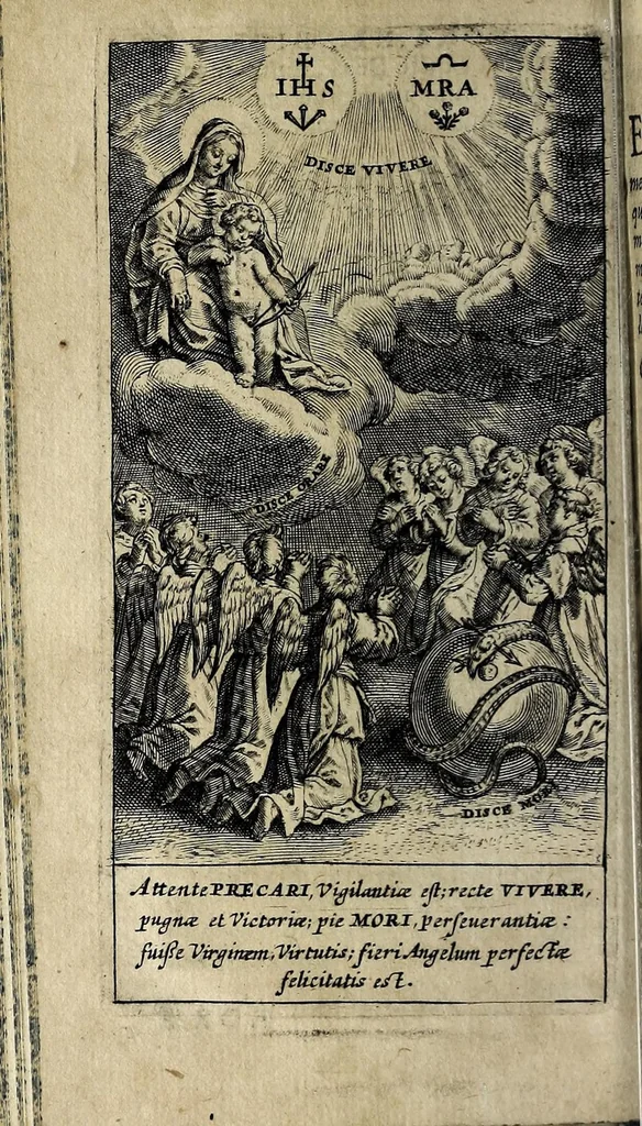 An illustration from Horologium auxiliaris tutelaris angeli, 1631, leaf 88