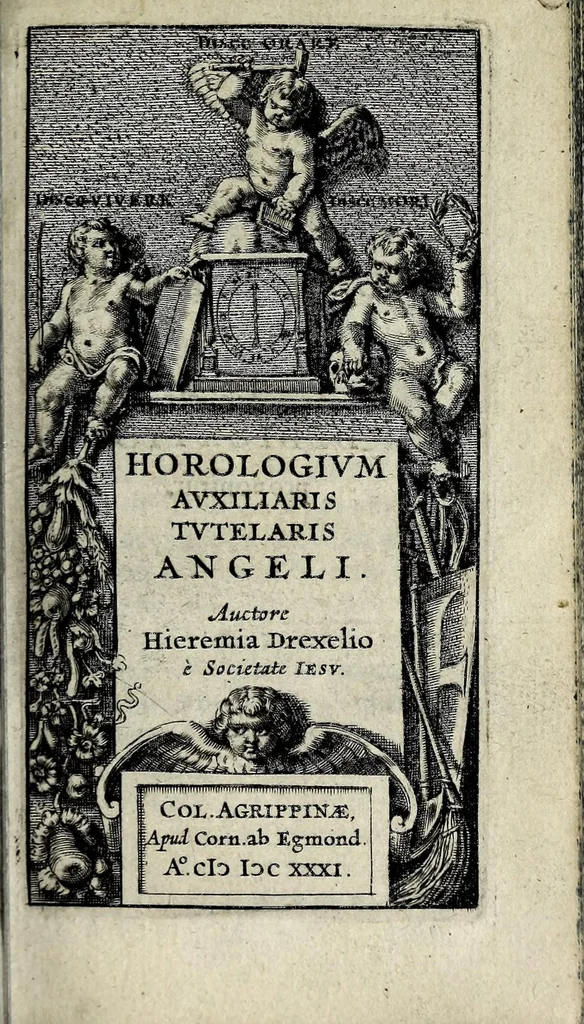 An illustration from Horologium auxiliaris tutelaris angeli, 1631, leaf 9