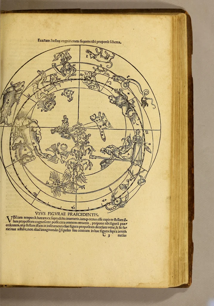 An illustration from Horoscopion Apiani generale dignoscendis horis cuiuscumque generis aptissimum ... nunc ab illo primum [et] inuentum [et] æditum ., 1533, leaf 25