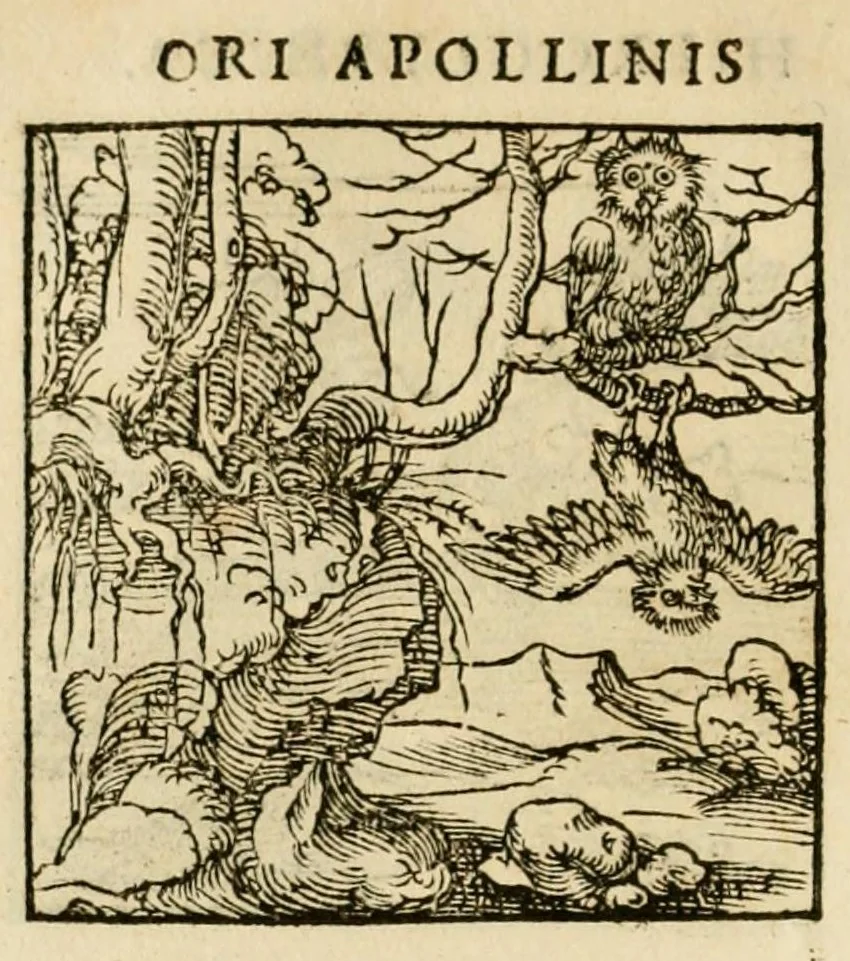 An illustration from Horou Apollonos neiloou Hieroglyphika = Ori Apollinis niliaci, De sacris notis & sculpturis libri duo, 1551, leaf 146