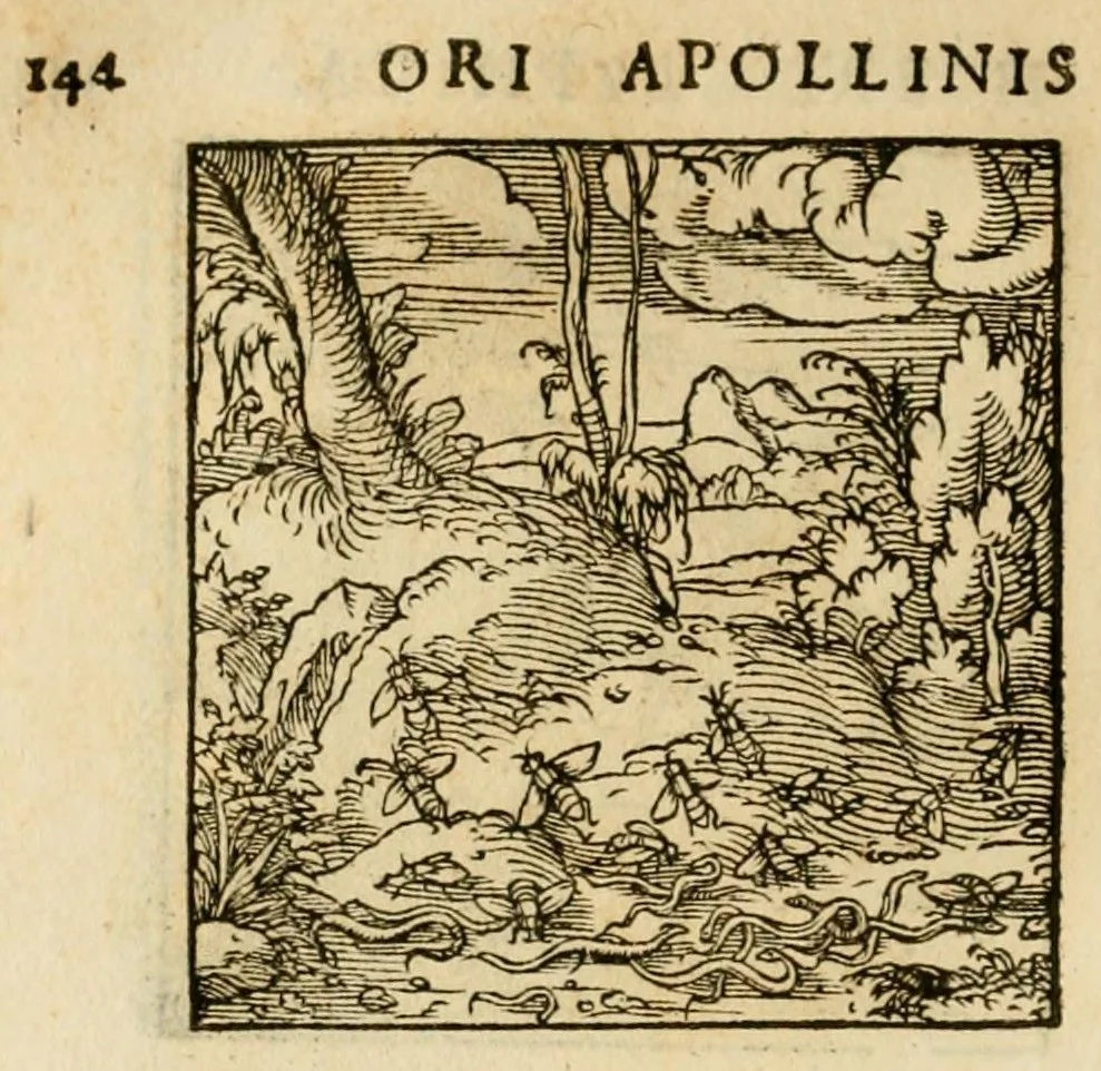 An illustration from Horou Apollonos neiloou Hieroglyphika = Ori Apollinis niliaci, De sacris notis & sculpturis libri duo, 1551, leaf 168