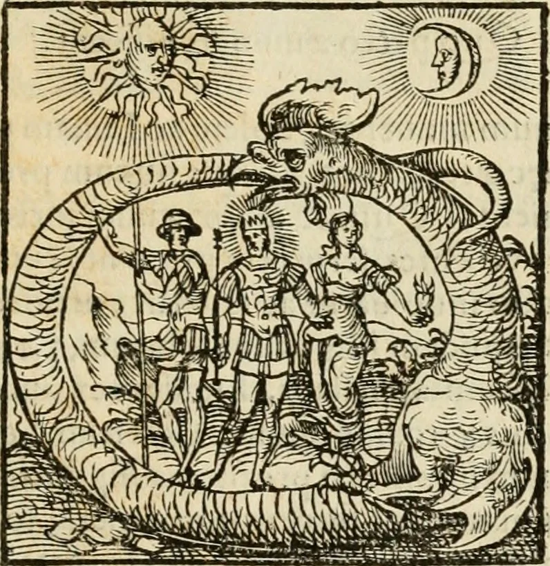 An illustration from Horou Apollonos neiloou Hieroglyphika = Ori Apollinis niliaci, De sacris notis & sculpturis libri duo, 1551, leaf 24