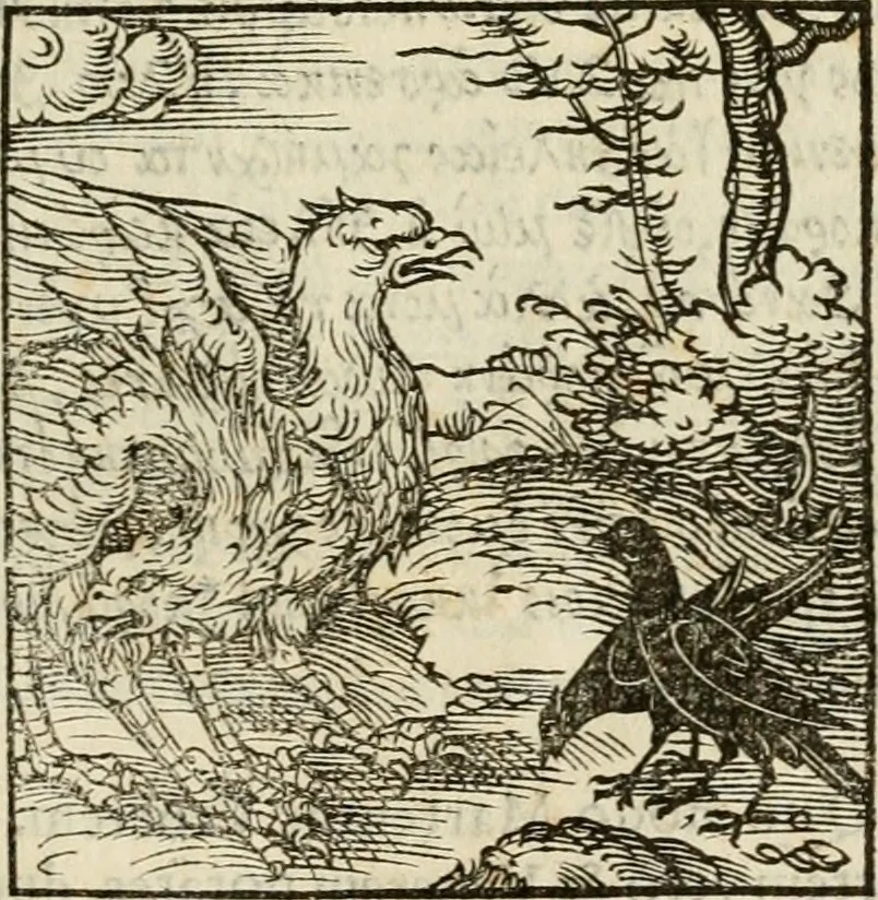 An illustration from Horou Apollonos neiloou Hieroglyphika = Ori Apollinis niliaci, De sacris notis & sculpturis libri duo, 1551, leaf 34
