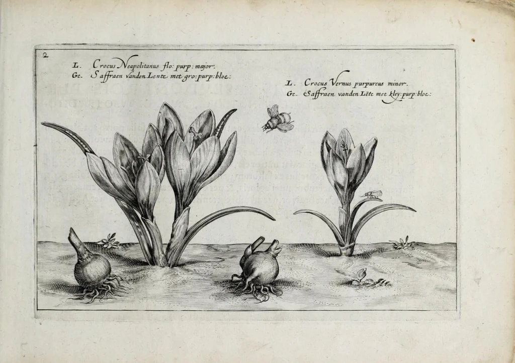 An illustration from Hortus floridus in quo rariorum & minus vulgarium florum icones ad vivam veramq[ue] formam accuratissime delineatae, et secundum quatuor anni tempora divisae exhibentur, 1614, leaf 15