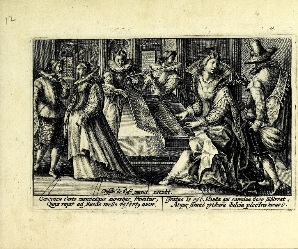An illustration from Hortvs volvptatvm, qui sua nihilominus etiam producit moralia : in floridae juuentutis gratiã editus ac diuulgatus, 1599, leaf 23
