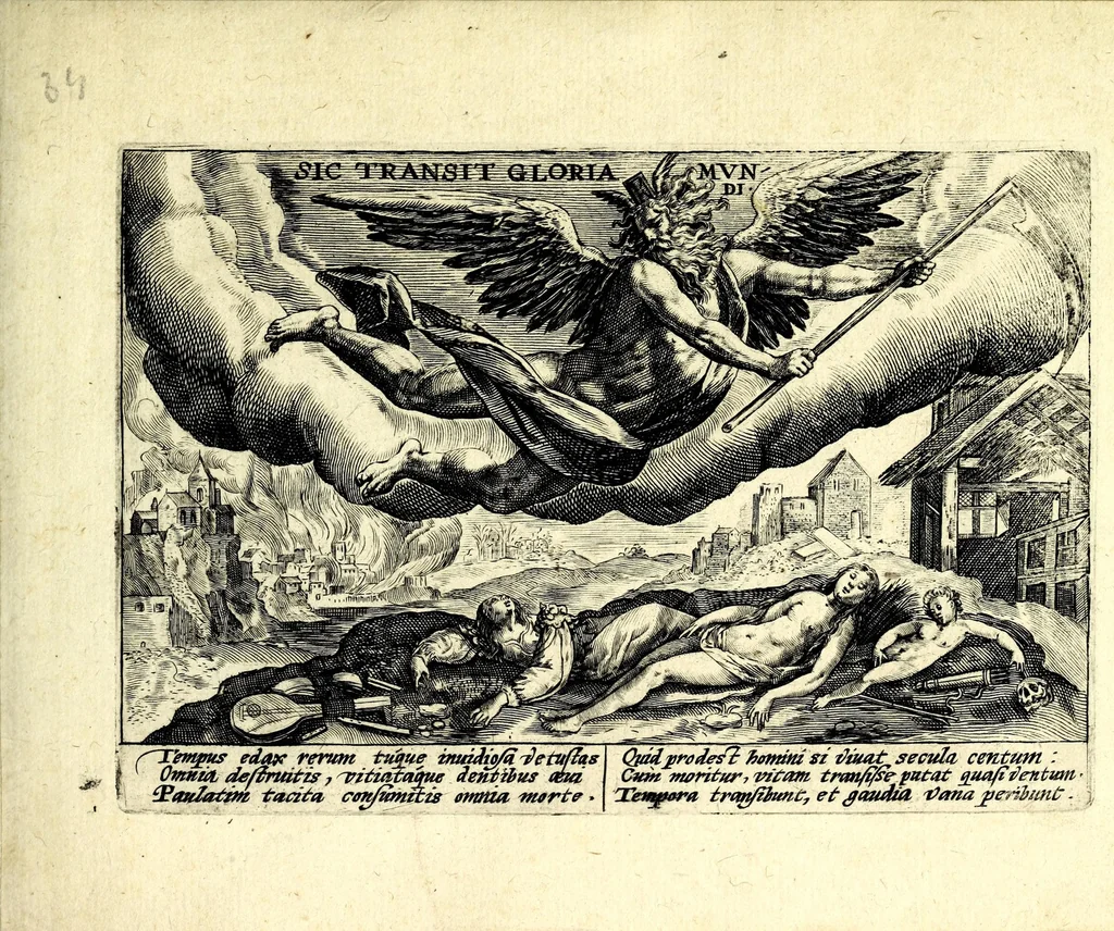 An illustration from Hortvs volvptatvm, qui sua nihilominus etiam producit moralia : in floridae juuentutis gratiã editus ac diuulgatus, 1599, leaf 49