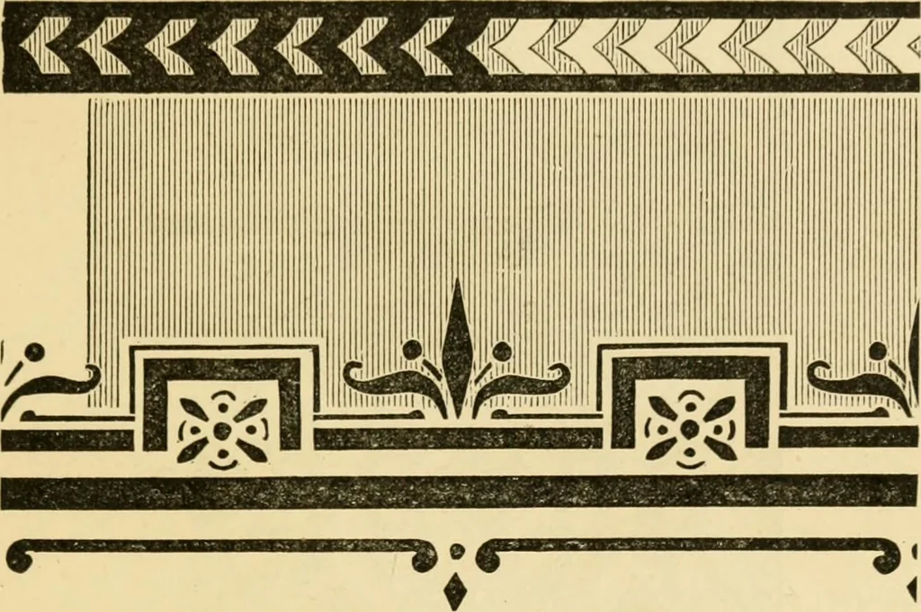 An illustration from House decoration : comprising whitewashing, paperhanging, painting, etc., 1897, leaf 150