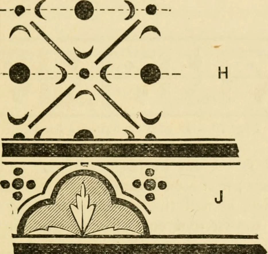 An illustration from House decoration : comprising whitewashing, paperhanging, painting, etc., 1897, leaf 152