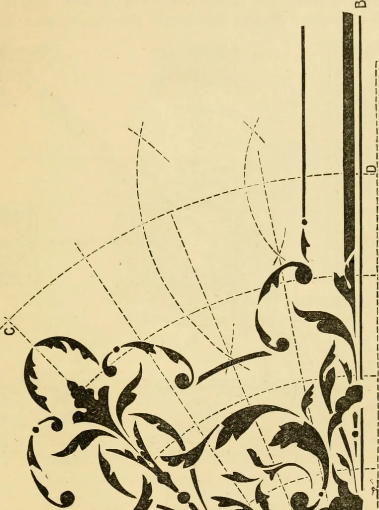 An illustration from House decoration : comprising whitewashing, paperhanging, painting, etc., 1897, leaf 158
