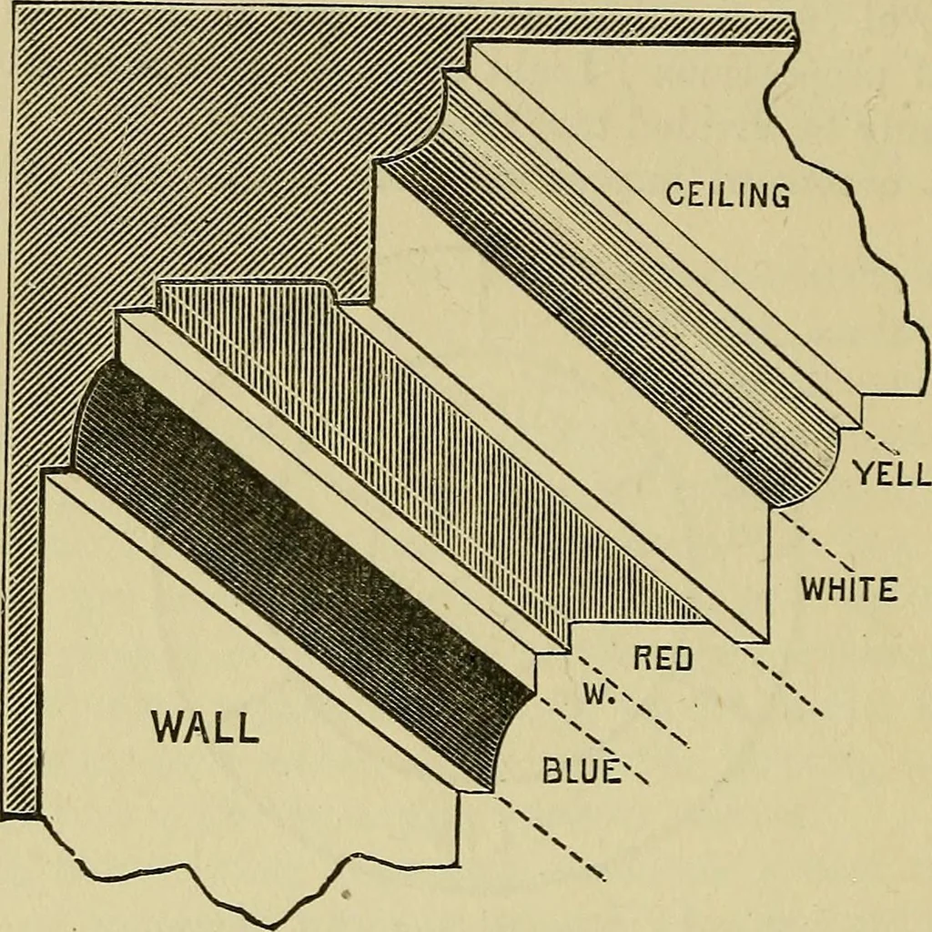 An illustration from House decoration : comprising whitewashing, paperhanging, painting, etc. ; with numerous engravings and diagrams, 1914, leaf 17