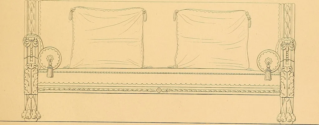 An illustration from House furnishing, decorating and embellishing assistant. Consisting of original designs in the Grecian, Italian, renaissance, Louis-quatorze, gothic, Tudor, and Elizabethan styles .., 1847, leaf 104
