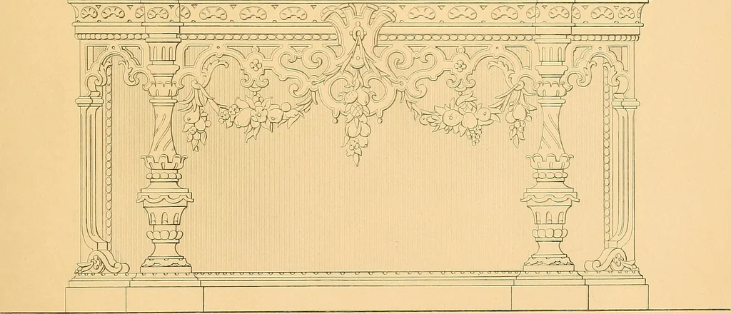 An illustration from House furnishing, decorating and embellishing assistant. Consisting of original designs in the Grecian, Italian, renaissance, Louis-quatorze, gothic, Tudor, and Elizabethan styles .., 1847, leaf 30