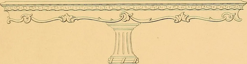 An illustration from House furnishing, decorating and embellishing assistant. Consisting of original designs in the Grecian, Italian, renaissance, Louis-quatorze, gothic, Tudor, and Elizabethan styles .., 1847, leaf 36