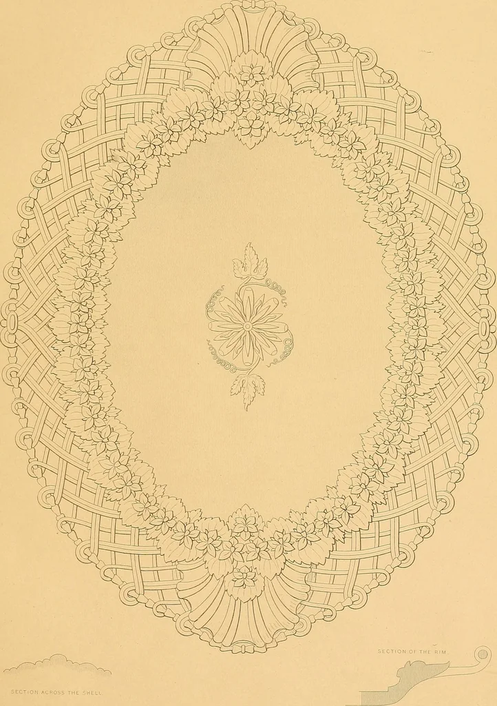 An illustration from House furnishing, decorating and embellishing assistant. Consisting of original designs in the Grecian, Italian, renaissance, Louis-quatorze, gothic, Tudor, and Elizabethan styles .., 1847, leaf 44