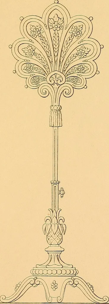 An illustration from House furnishing, decorating and embellishing assistant. Consisting of original designs in the Grecian, Italian, renaissance, Louis-quatorze, gothic, Tudor, and Elizabethan styles .., 1847, leaf 48