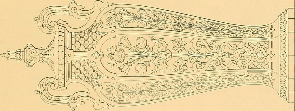 An illustration from House furnishing, decorating and embellishing assistant. Consisting of original designs in the Grecian, Italian, renaissance, Louis-quatorze, gothic, Tudor, and Elizabethan styles .., 1847, leaf 60