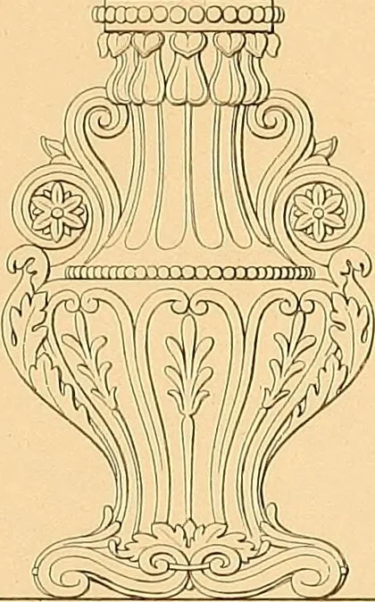 An illustration from House furnishing, decorating and embellishing assistant. Consisting of original designs in the Grecian, Italian, renaissance, Louis-quatorze, gothic, Tudor, and Elizabethan styles .., 1847, leaf 60