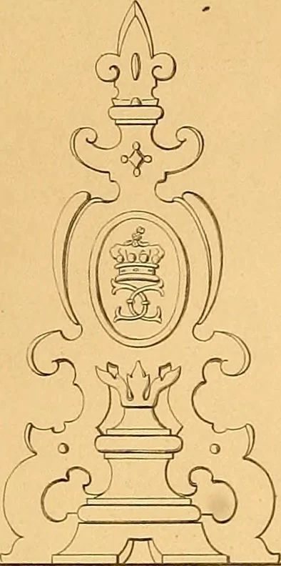 An illustration from House furnishing, decorating and embellishing assistant. Consisting of original designs in the Grecian, Italian, renaissance, Louis-quatorze, gothic, Tudor, and Elizabethan styles .., 1847, leaf 78