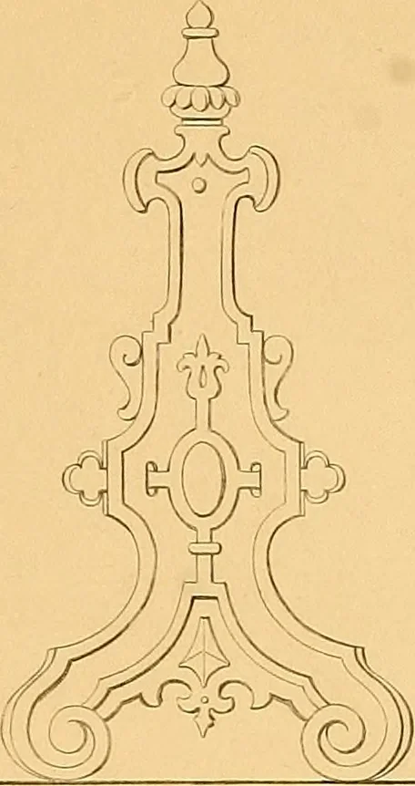 An illustration from House furnishing, decorating and embellishing assistant. Consisting of original designs in the Grecian, Italian, renaissance, Louis-quatorze, gothic, Tudor, and Elizabethan styles .., 1847, leaf 78