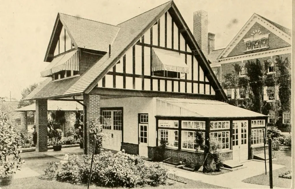 An illustration from House & garden's book of gardens; containing over four hundred illustrations of special flower types, plans and suggestions for landscape work, a complete gardener's calendar of the year's activities, planting and spraying tables, and a portfolio of beautiful gardens in varied sections of the United States and foreign countries, 1921, leaf 119