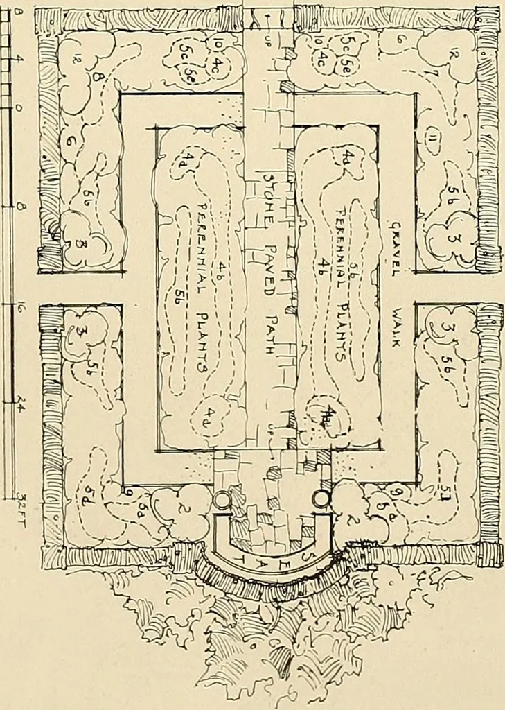 An illustration from House & garden's book of gardens; containing over four hundred illustrations of special flower types, plans and suggestions for landscape work, a complete gardener's calendar of the year's activities, planting and spraying tables, and a portfolio of beautiful gardens in varied sections of the United States and foreign countries, 1921, leaf 20