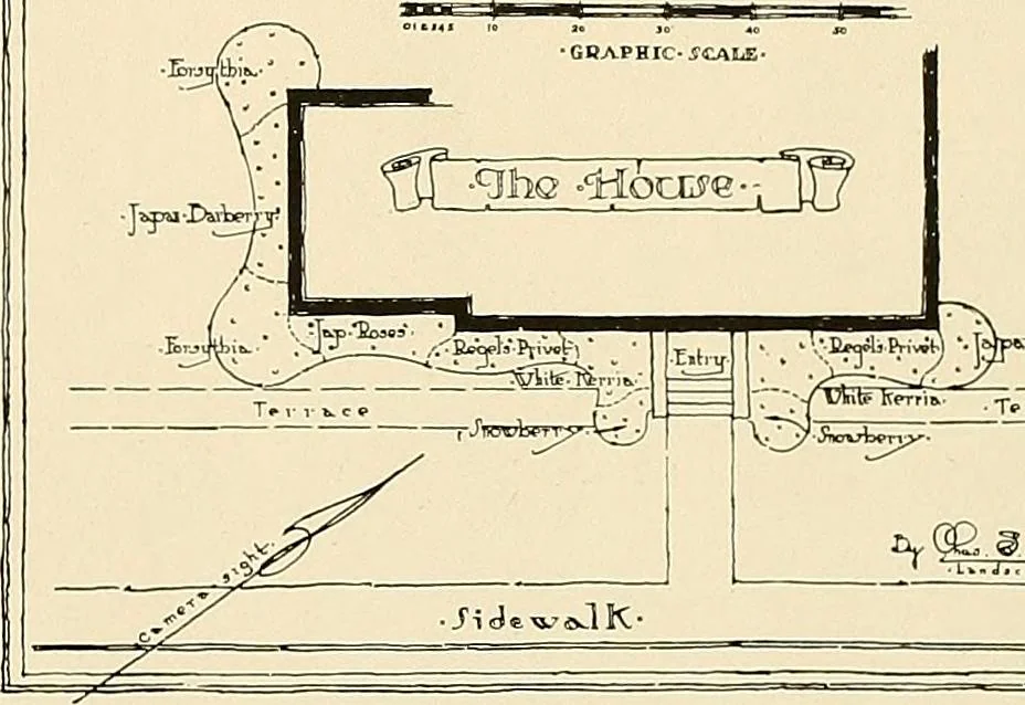 An illustration from House & garden's book of gardens; containing over four hundred illustrations of special flower types, plans and suggestions for landscape work, a complete gardener's calendar of the year's activities, planting and spraying tables, and a portfolio of beautiful gardens in varied sections of the United States and foreign countries, 1921, leaf 24